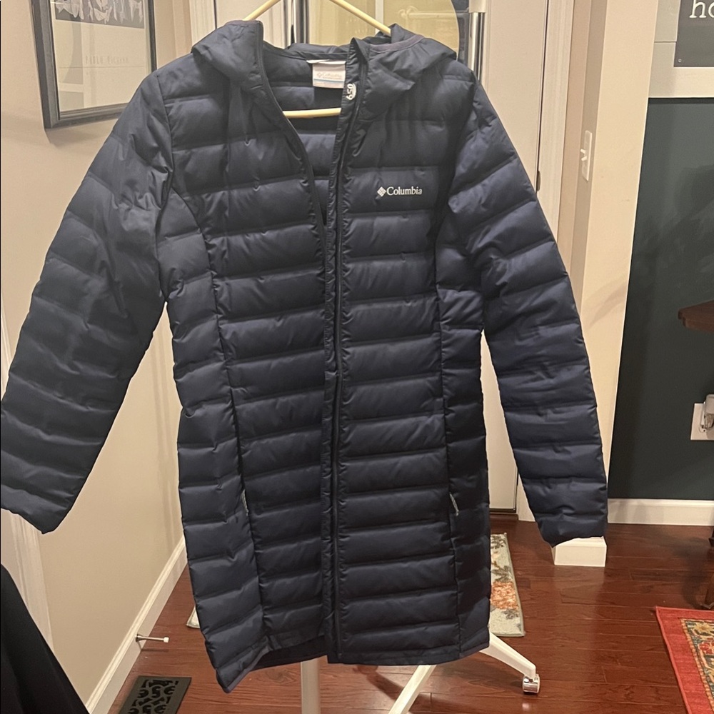 Columbia Long Navy Women’s Hooded Puffer Coat